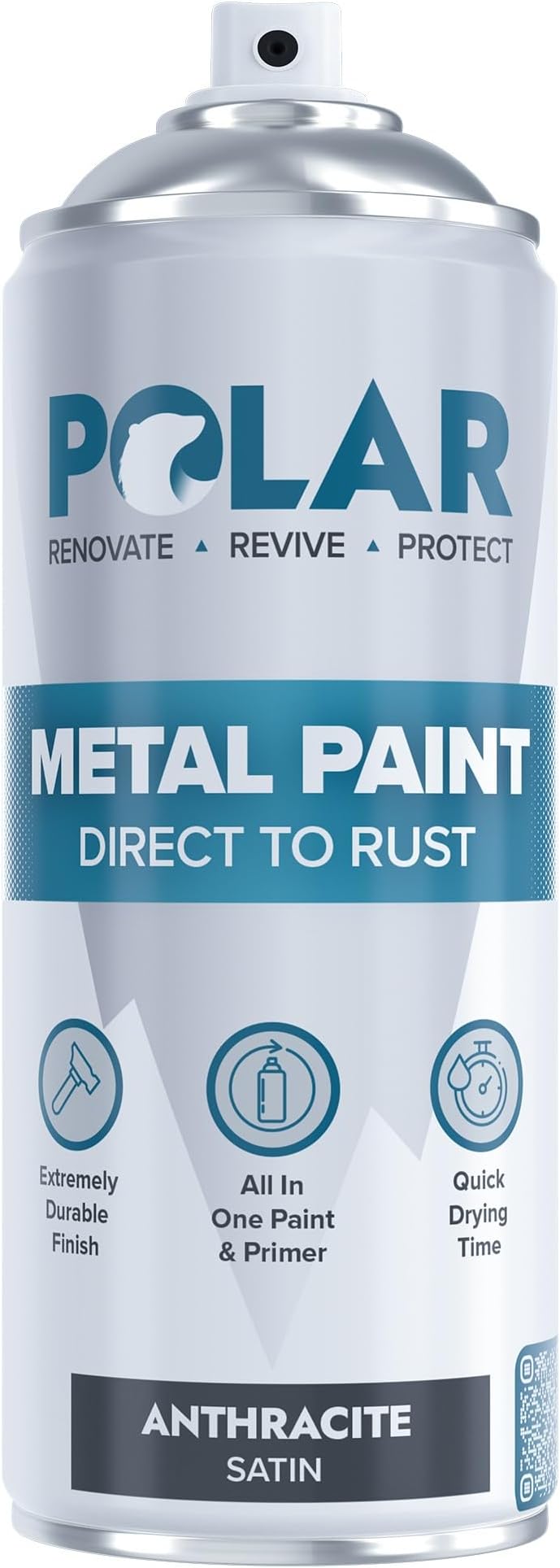 Polar Direct to Rust Satin Anthracite Metal Spray Paint 400ml