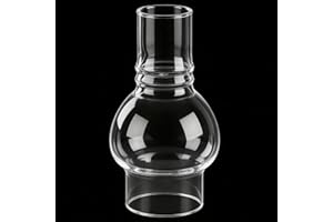 Oil Lamp Chimney Replacement,3 Inch Base x 6.4 Inch Tall Kerosene Lamp Globe,Clear Glass OilLamp Globe,Hurricane Lamp Globes 