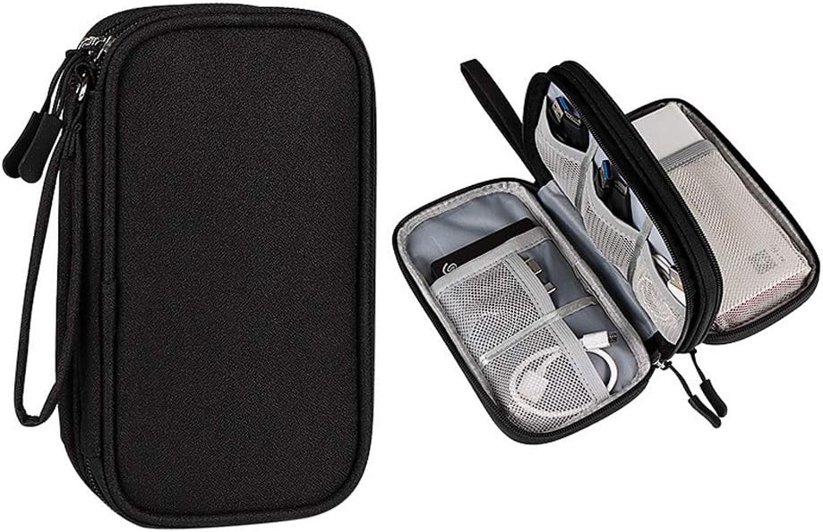 Hosoncovy Power Bank Organizer Bag - USB Flash Drive & External Hard Drive Case (Black)