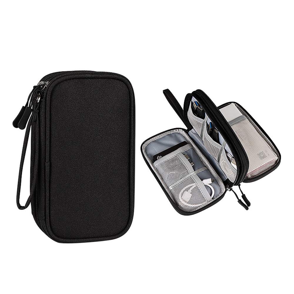 Hosoncovy Power Bank Organizer Bag - USB Flash Drive & External Hard Drive Case (Black)