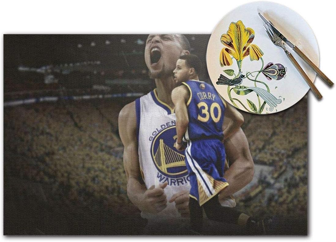 Amazon バスケ選手 カリー 背番号30 ランチョンマット6ピースpvc滑り止め耐熱テーブルマットテーブル装飾 ランチョンマット オンライン通販