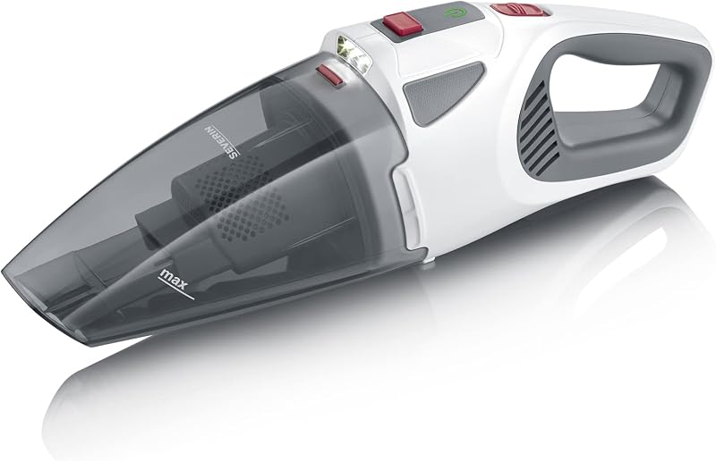 Aspirapolvere Senza Fili, 120W, Aspira Solidi e Liquidi, Autonomia 30 min, 2 Livelli Potenza, Spazzola Turbo, Luce LED, 44,0 x 12,5 x 13,5 cm, Grigio/Rosso - HV 7146