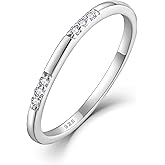 Aprila Women Promise Ring 925 Sterling Silver 3A Cubic Zirconia Stackable Ring for Women Eternity Engagement Band