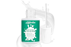 Addurden White Touch Up Paint, Multi-Surface White Touch Up Paint Pen for Wall Furniture Appliance Tile Cabinet Bath, Interior and Exterior Repair Scratches, Waterproof, Easy to Use(Semi-Gloss)