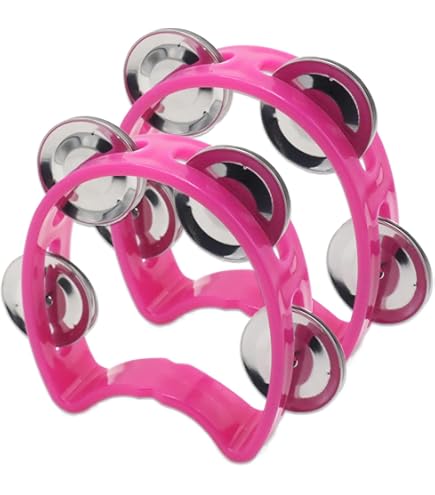 Amazon.com: Piutouyar 4 Pack Plastic Tambourine, Pink Half