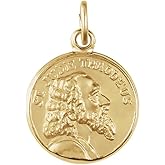 FB JEWELS 14K Yellow Gold 12mm St. Jude Thaddeus Medal