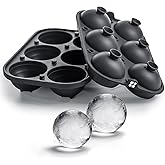 Ice Cube Molds – Large Silicone Ice & Sphere Mold Combo with Built-In Easy-Fill Funnel 2-Inch Round & Square Whiskey Ice Molds for Cocktails & Bourbon