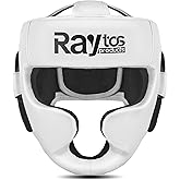 Raytos Boxing Headgear for Men Women – Professional Lightweight Open Face Head Guard, Breathable Protection, Secure Fit for MMA Muay Thai Kickboxing Sparring Training