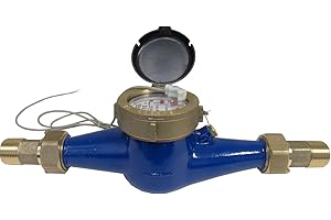 PRM 2 Inch Multi-Jet Brass Totalizing Water Meter with Pulse Output, Sealed Dry Dial, Internal Strainer, Horizontal Mount, for Non-Potable Water Systems, Max Pressure 150 PSI
