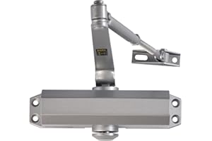 LYNN HARDWARE Light/Medium Duty Residential/Light Commercial Door Closer - DC5003 Surface Mounted, Cast Aluminum Door Closer, Adjustable Closing, Grade 2 & UL 3 Hour Fire Rated - US26D Aluminum