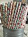 75-Pack Eco-Friendly Biodegradable Paper Straws - Vintage Rose & Floral Design in Pink, Blue, Yellow - Disposable Straws for Parties By JPACO