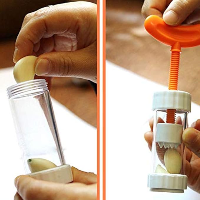 Hogar Cocina Plástico Ajo Ginger Grinder Mincer Press Pelador ...