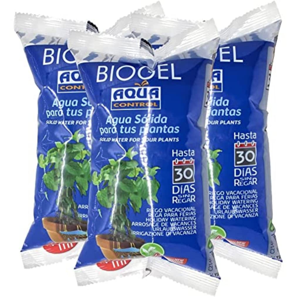 Aqua Control Biogel C21403, Solid Water for Your Plants, Ideal for Watering on Holidays, Up to 30 Days without Watering - 400 ml (Pack of 3)