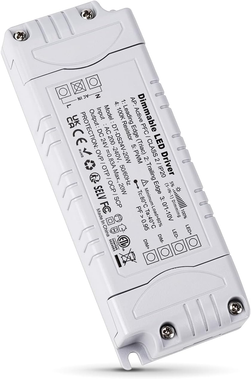 REYLAX 24V LED Driver Dimmable Triac 20W 0.83A Constant Voltage