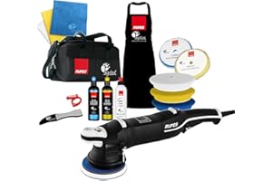 DETAIL KING Rupes LHR15 Mark III Big Foot Random Orbital Polisher - Complete Kit - Compounds & Polish - Foam & Wool Pads - Microfiber Cloths - Claw Pad Tool - Apron - Travel Bag