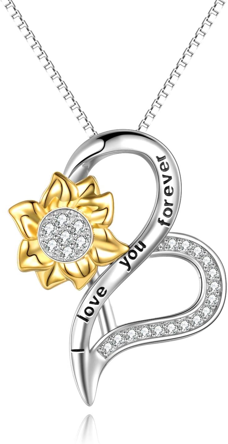 Sterling Silver Sunflower Flower Jewelry Series for Women Girls"You Are My Sunshine"