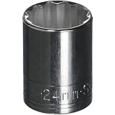 SK Tools USA 1/2" Drive, 24MM, 12 Point, Standard Chrome Socket | 40324