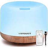 URPOWER 500ml Aromatherapy Essential Oil Diffuser Humidifier Diffusers for Essential Oils Room Decor Lighting with 4 Timer Se