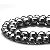 Youngbling Natural Gemstone Beads for Jewelry Making,10mm Hematite Polished Round Smooth Stone Beads,Genuine Real Stone Beads for Bracelet Necklace 15 Inch