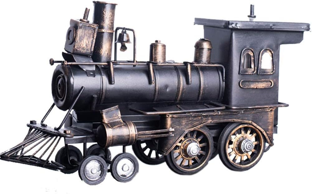LIUSHI Steam Locomotive Model, Train Statue Retro Industrial 3D Model Home Decoration Crafts Souvenir