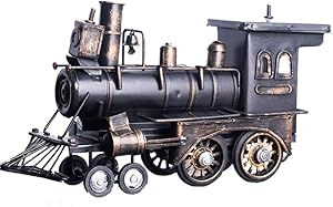 LIUSHI Steam Locomotive Model, Train Statue Retro Industrial 3D Model Home Decoration Crafts Souvenir