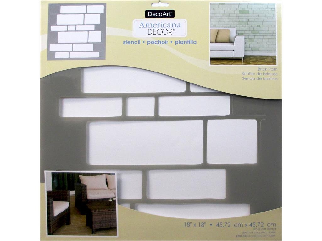 DecoArt Americana Decor Stencil 18x18 Brick Path, None, Extra Large, One Size