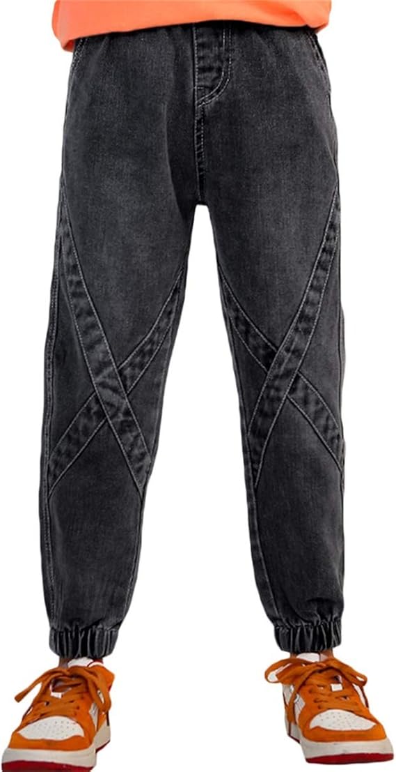 Amazon Ealmenn ロングパンツ キッズ ストレッチ ジーンズデニムパンツ ウエストゴム カジュアル 子供 パッチワーク 九分丈 ロングパンツ 通販