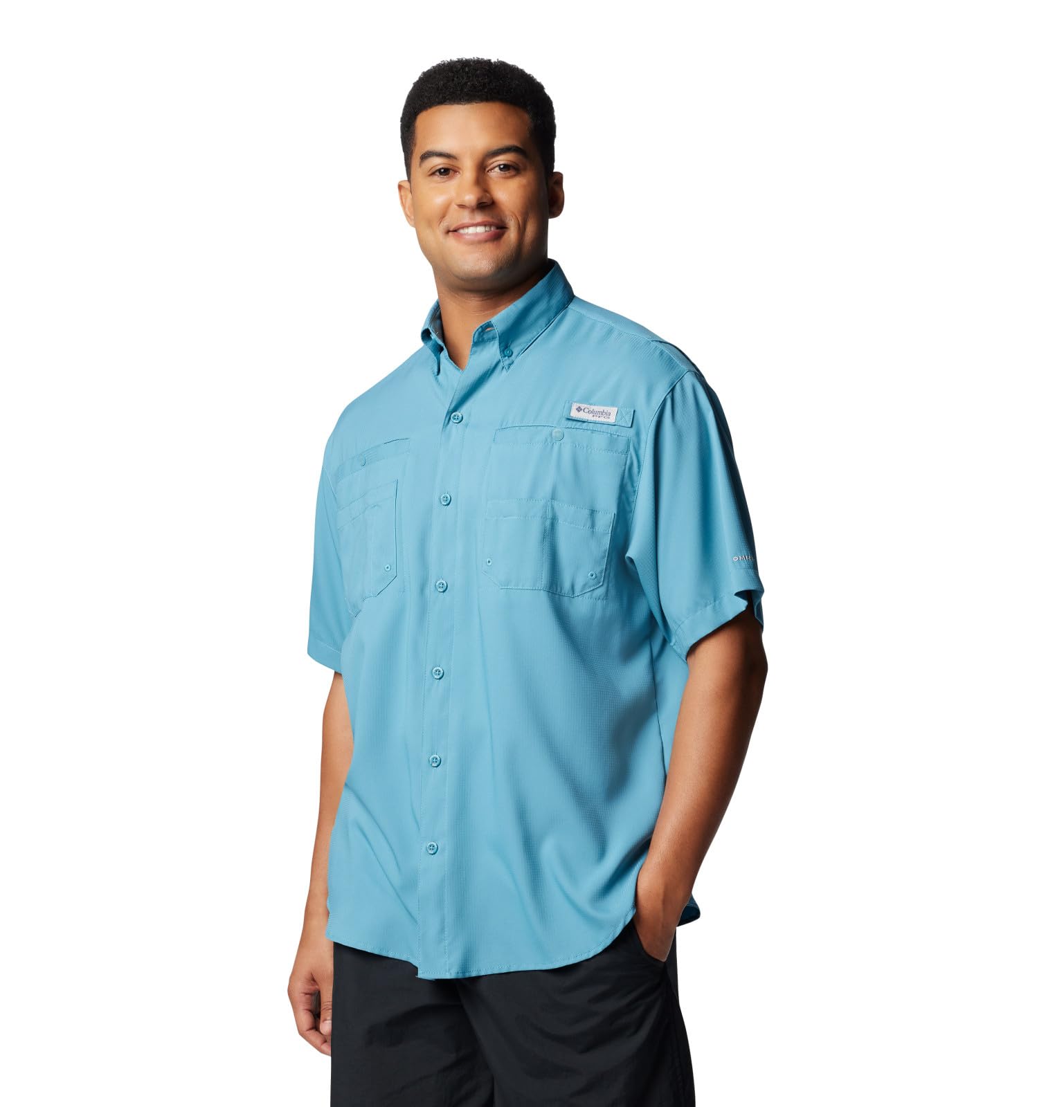Columbia Men's Tamiami II Short Sleeve Shirt, Canyon Blue, 5X Tall Image
