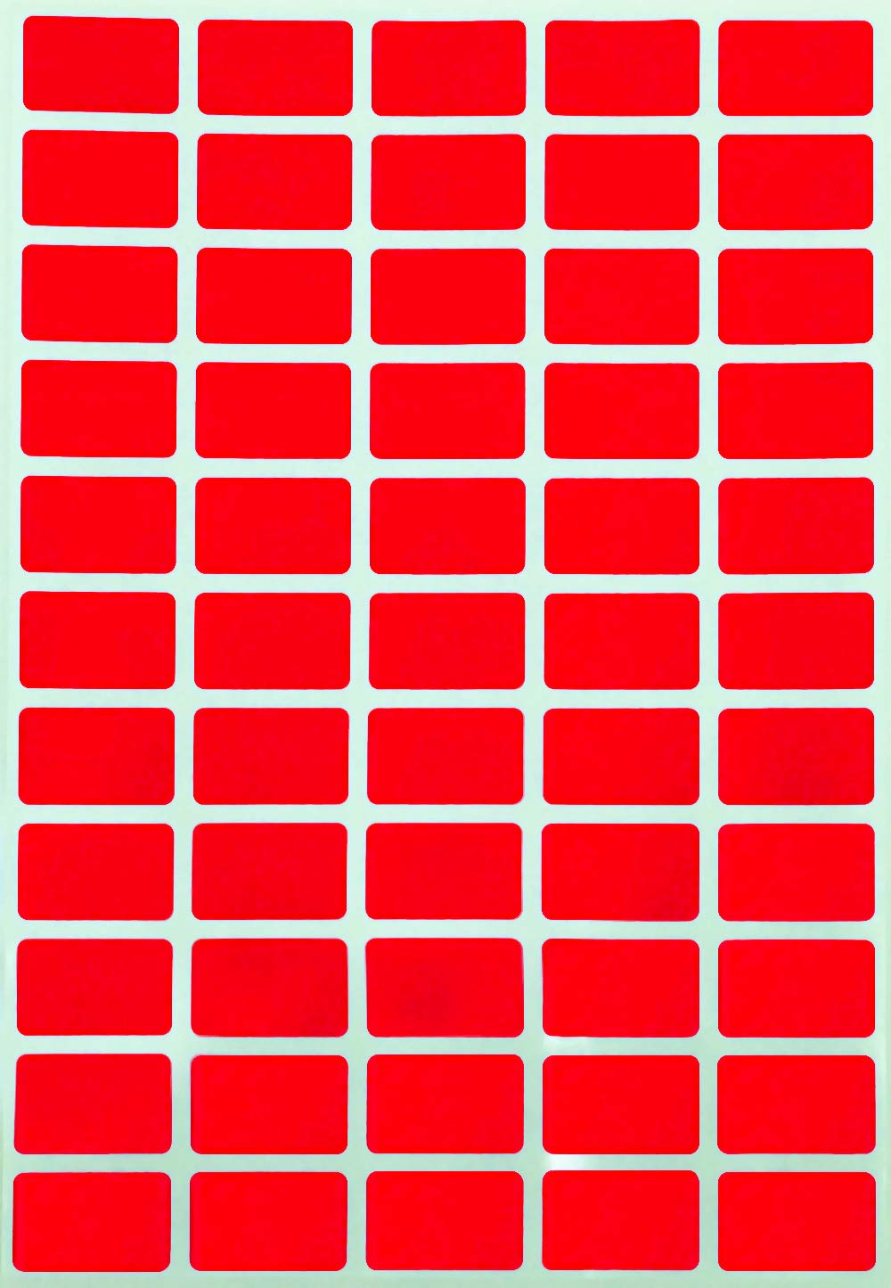 Royal Green Removable Labels 2.5cm x 1.6cm - Rectangle Color Coding Stickers in Neon Red (25.5mm x 16mm) - 550 Pack — image 1