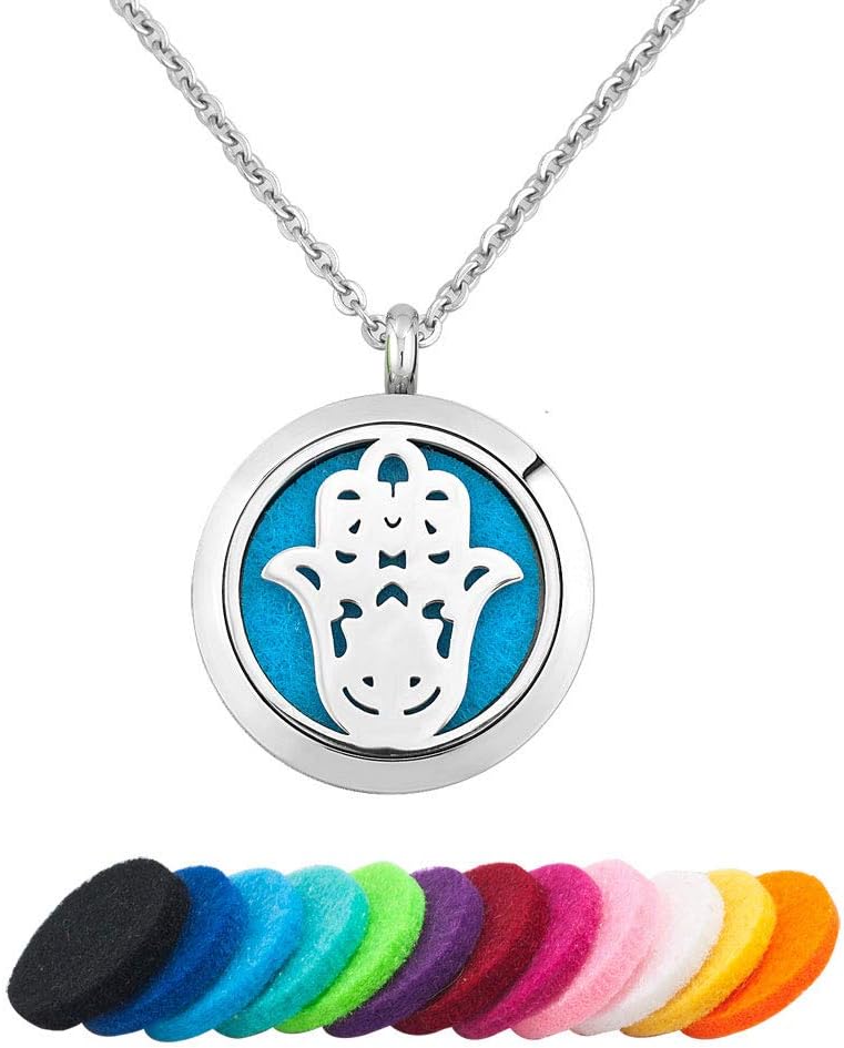 Infinite Memories Aromatherapy Yoga Essential Oil Diffuser Necklace Pendant Stainless Steel Locket