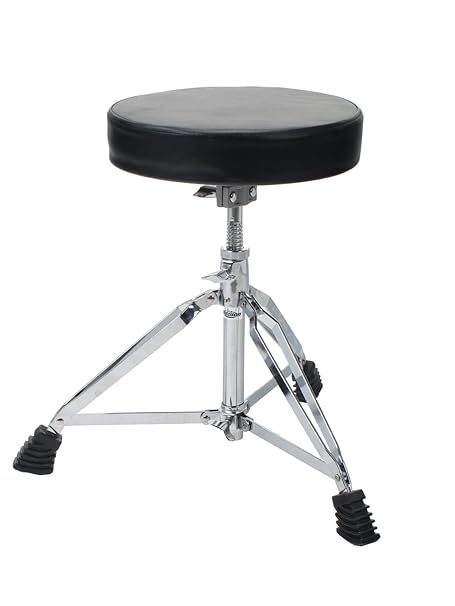 XDrum Session DHS-1 Schlagzeughocker (doppelstrebig, Höhenverstellbar 47-60cm, Durchmesser Sitzfläche 32cm, Dreibeinig mit Gu