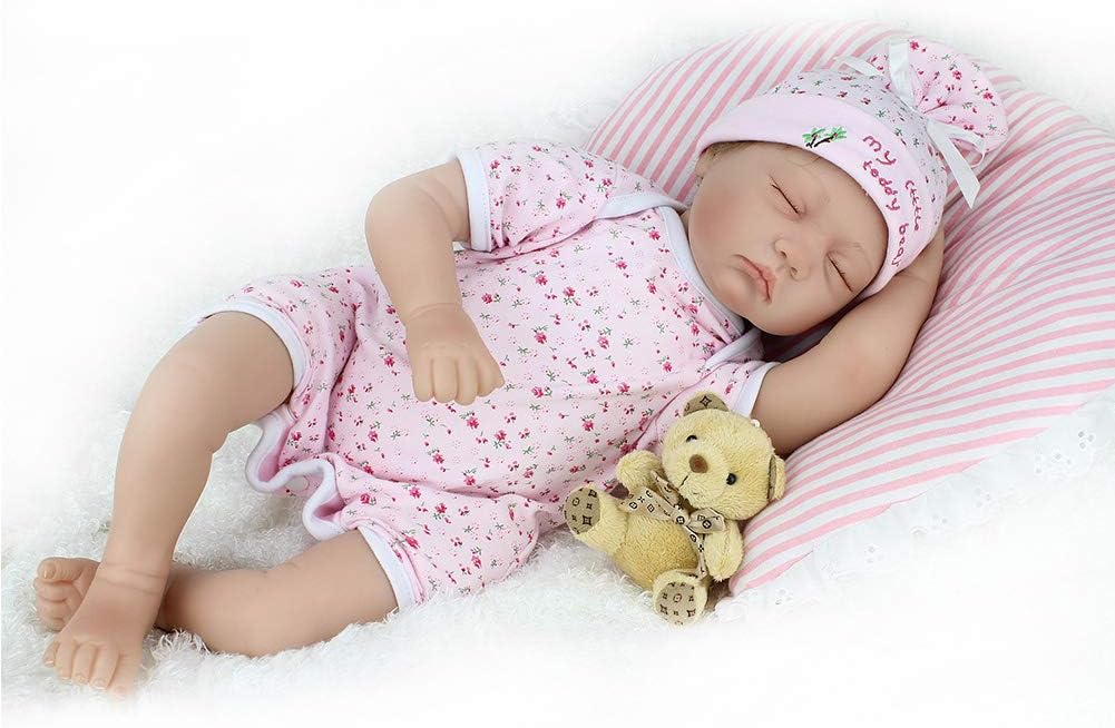 Prezzo Mr.LQ Rebirth Doll 22 Pollici 55 cm Realistico Occhi Chiusi Panno Genitori Educazione della Prima Infanzia Formazione Gioca Bambole per Bambini,Color1,55cm Offerte