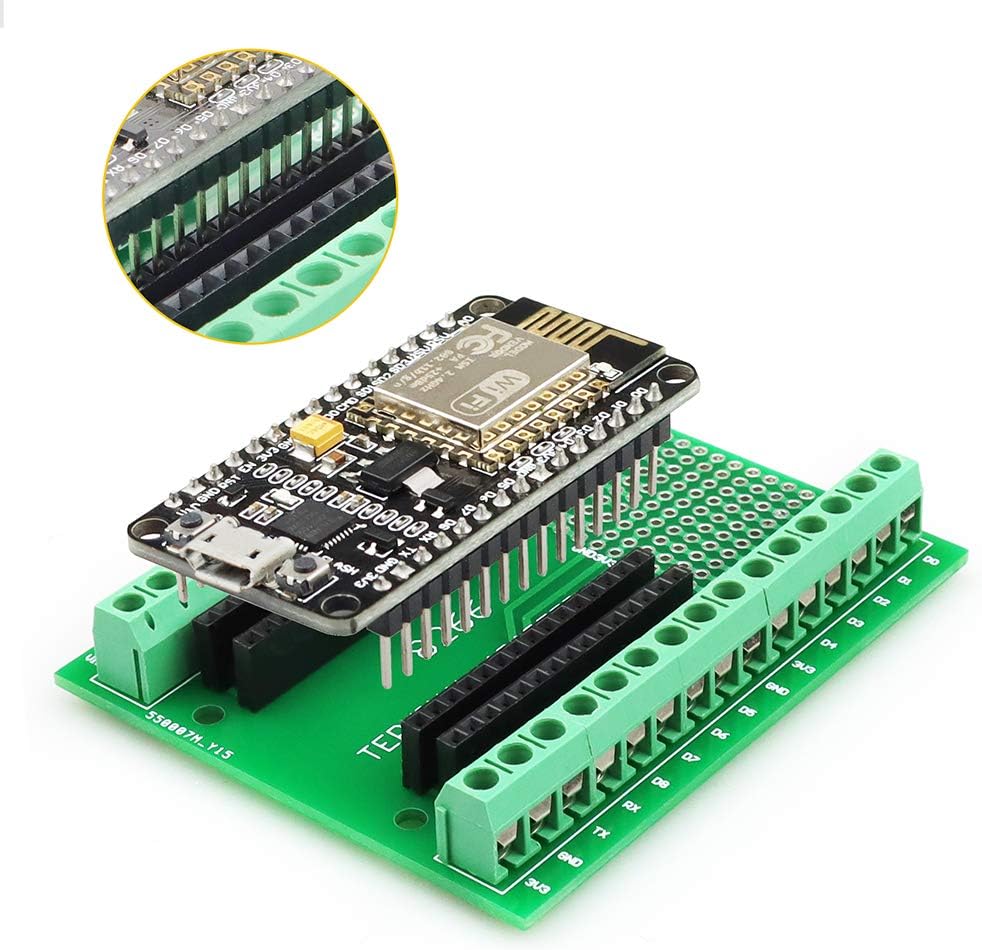 KeeYees 2pcs Expansion PCB Board with Screw Terminal Block Pin Header for ESP8266 ESP-12E for NodeMCU WiFi Development Board CP2102 - Image 3