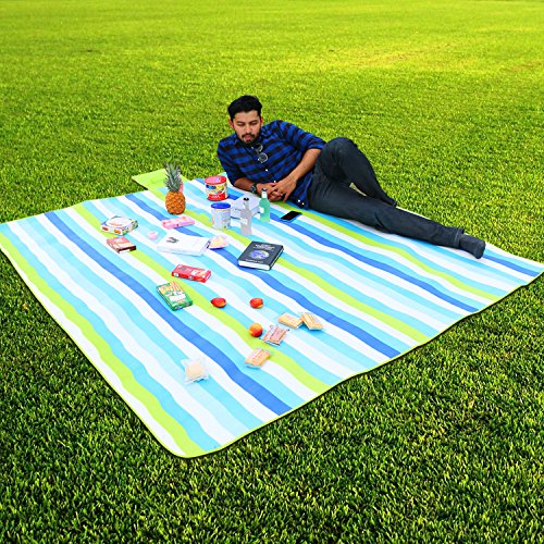 WolfWise Waterproof Picnic Blanket, Extra Large 79"x79" Sandproof