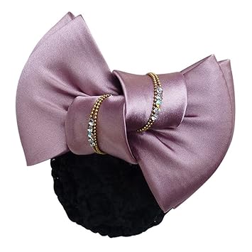 Amazon Com Women Chic Rhinestone Bow Hair Bun Net Office Bead