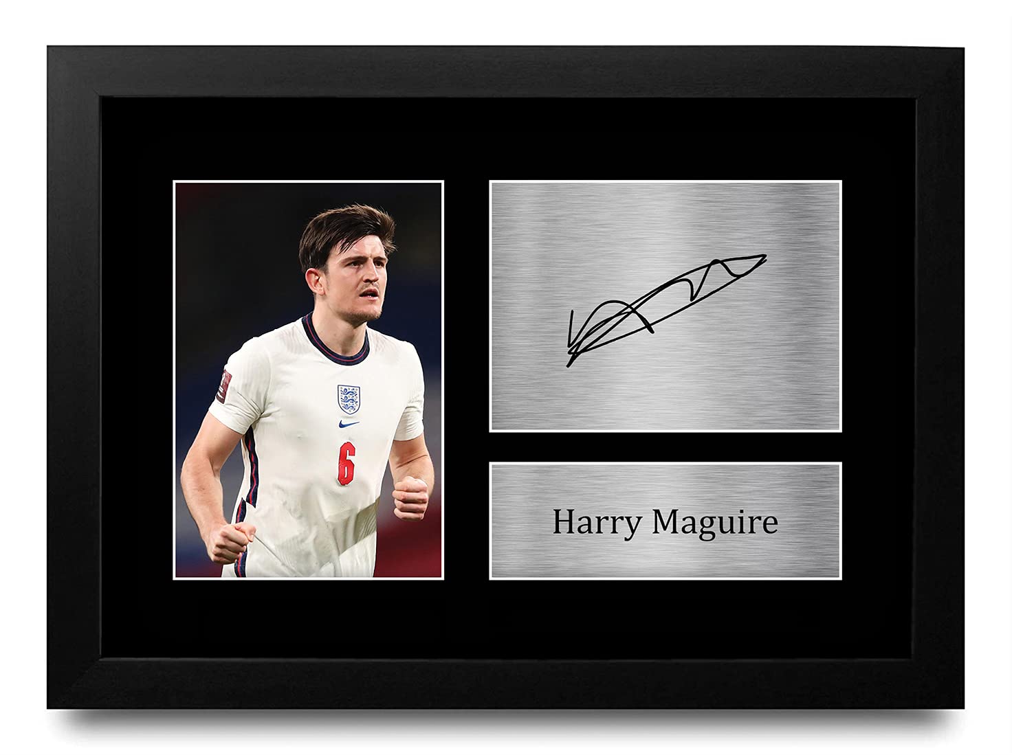 HWC Trading FR A4 Harry Maguire England Gifts Printed Signed Autograph Picture for Football Fans and Supporters - A4 Framed