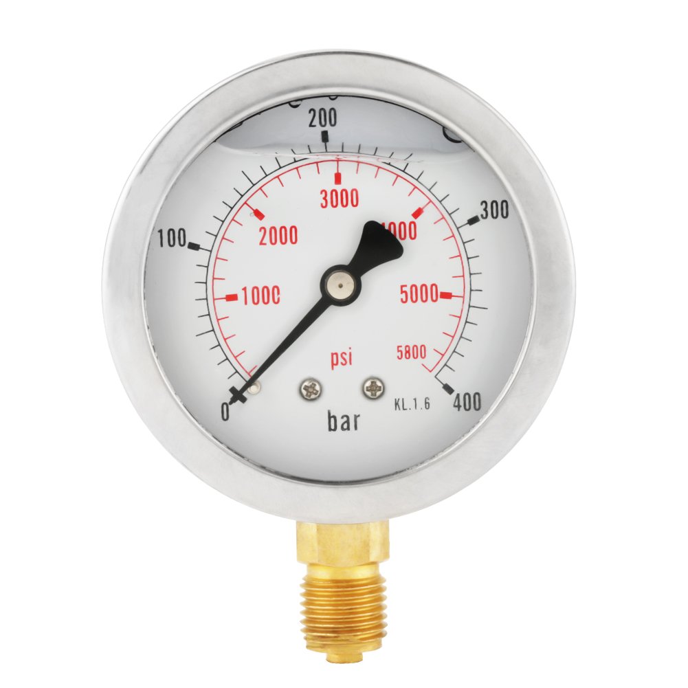 0-400BAR 0-5800PSI G1/4 63mm Dial Hydraulic Pressure Gauge Meter High Precision