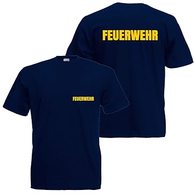 Shirt-Panda Herren Feuerwehr T-Shirt - Druck Brust & Rücken