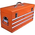 Edward Tools Portable Metal Tool Box with Drawers 20”- Keyed Center Lock for Security - Powder Coated Scratch Resistant Finish - Heavy duty chest latches - Full Extension Drawers