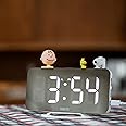 Gpel Peanuts Snoopy Digital Clock, Desk Clock, LED Clock, Snoopy Clock, Kids Alarm Clock, Snoopy LED Clock, Mirror, Adjustable Brightness, Snooze, Dual USB Port, Silent Clock [Official License]