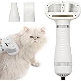 3-in-1 Pet Hair Dryer Brush for Dogs & Cats – Portable Blower & Slicker Brush, Adjustable Temperature, Overheat Protection