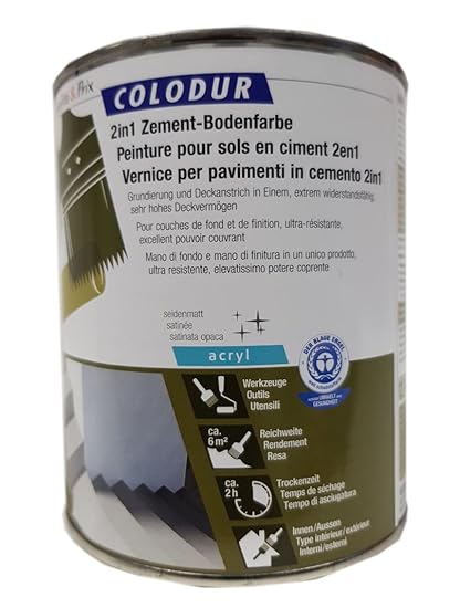 Indoor And Outdoor Silver Grey Colodur 2 In 1 Concrete Floor Paint