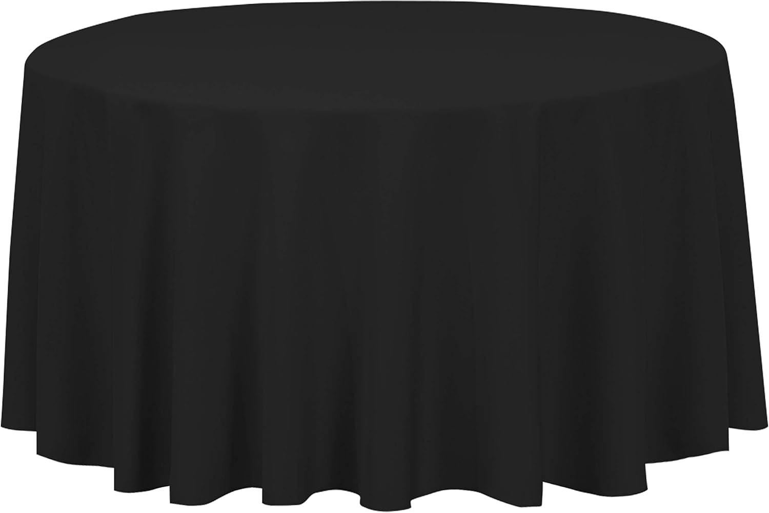 LinenTablecloth 120-Inch Round Polyester Tablecloth Black: Home & Kitchen
