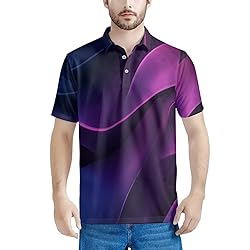 HUGS IDEA T-Shirts for Men Blue Purple Gradient