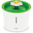 Catit Flower Fountain with Triple Action Filter, Cat Drinking Water Fountain, 3 L, Green