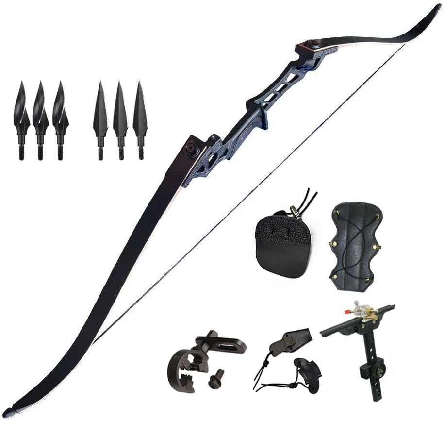 SPORTSMANN Archery Takedown Recurve Bow, 60 inch Adult 30-60lbs Hunting Bows Set, Aluminum Alloy Riser Right Handed, Longbow Accessories Kit for Target Practice Shooting Slingshot