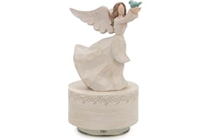 YT3 Studio Music Box, Guardian Angel Musical Box Figurine Holding Dove, Sculpted Hand-Painted Music Boxes Figures Wind Up Angel Musical Boxes for Women Girls in Christmas Birthday Anniversary