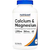 Nutricost Calcium & Magnesium Carbonate 240 Tablets, 1200mg of Ca & 150mg of Mg per Serving, 60 Servings- Gluten Free, Non-GMO