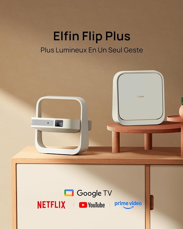 Elfin Flip Plus Videoprojecteur Portable Cinéma Domestique & Jardin