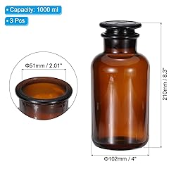 PATIKIL Reagent Media Bottle, 3 Pcs 1000ml Glass